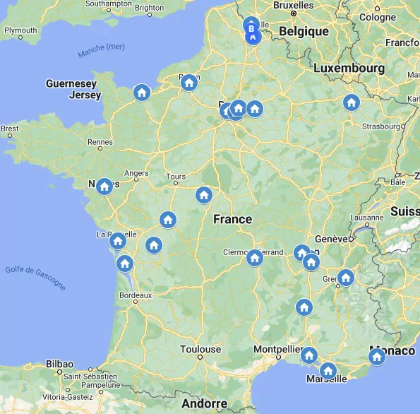 carte des installateur de ballon en France